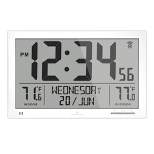 Marathon Slim Atomic Full Calendar Clock with Indoor & Outdoor Temperature With 7 time zones