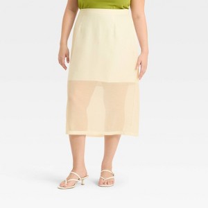 Women's Sheer Midi A-Line Skirt - A New Day™ - 1 of 3
