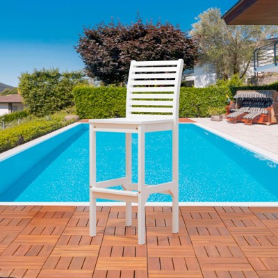 Solhome Emilio White English Wood Bar Chair