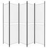 VidaXL 5-Panel Room Divider White 98.4 in.x78.7 in. Fabric - 4 of 4