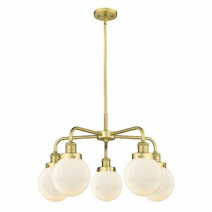 Beacon - 5 Light Stem Hung Chandelier In Art Deco Style-15.13 Inches Tall and 24 Inches Wide - 1 of 1