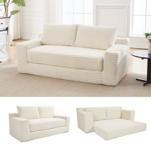 NicBex Convertible 2-in-1 Design Upholstered Loveseat Sofa Bed with Metal Frame,Futon Couch Sleeper Sofa for Living Room,Bedroom - 1 of 4