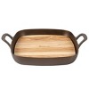 Bloomhouse Natural Bronze Finish 12-Inch Square Cast Iron Grill Pan & Olive Wood Trivet - 4 of 4