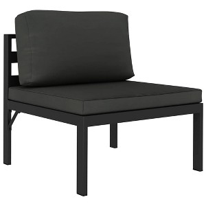 vidaXL Sectional Middle Sofa Anthracite with Durable Aluminum Frame and Comfortable Removable Polyester Cushions for Indoor and Outdoor Living Spaces - 1 of 4