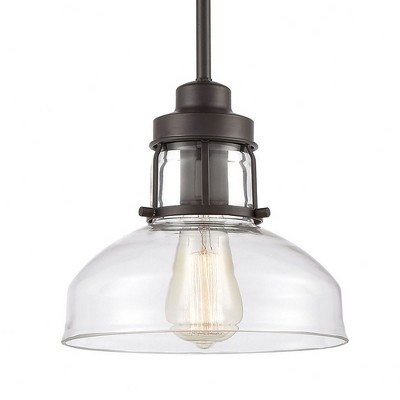 Transitional Mini Pendant in Oil Rubbed Bronze with Clear Glass
