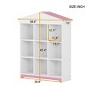 House-Shaped Kids Toys Storage Shelf with 9 Cubby Compartments, Colorblock Bookcase,Modern Playroom & Bedroom Storage Rack-Baofuwish - 4 of 4