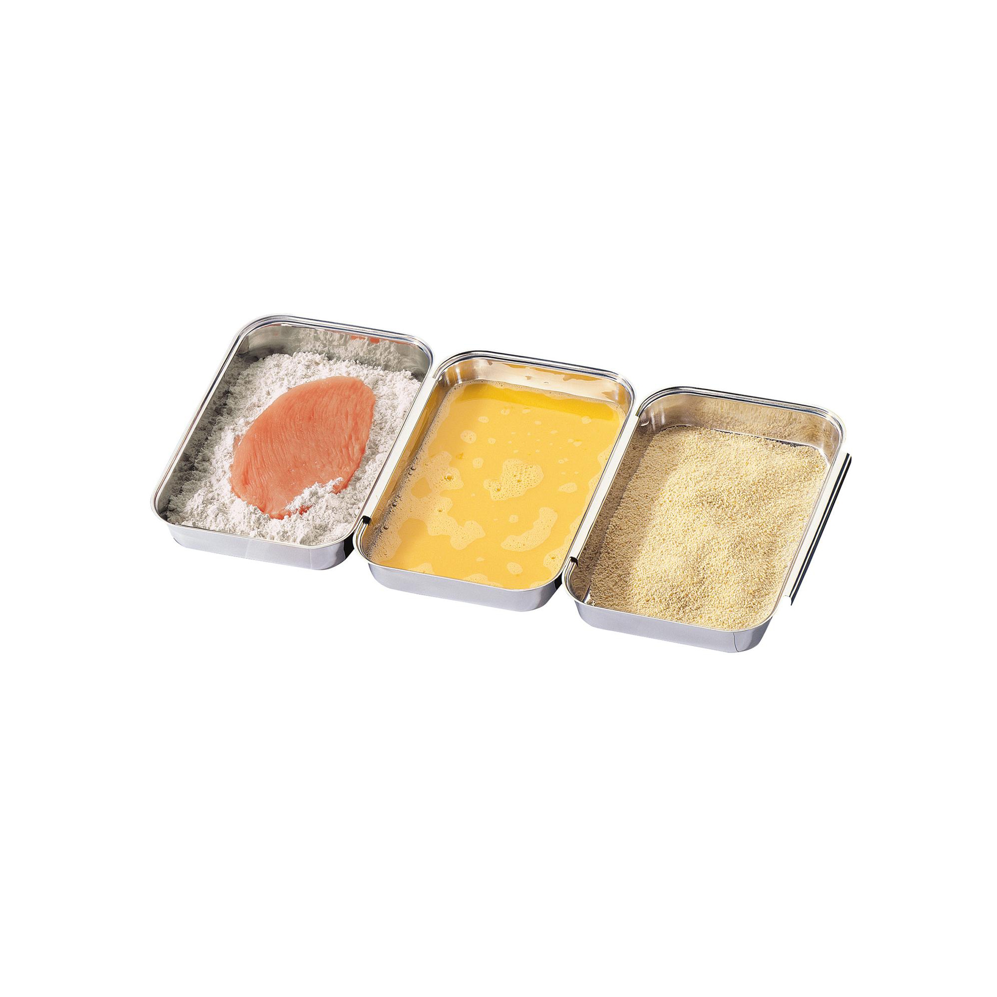 Kuchenprofi 3 Piece No Mess Breading Pan Set, Stainless Steel