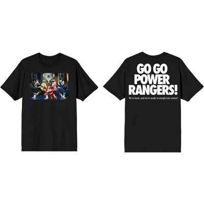 Power Rangers Go Go Power Rangers Men’s Black T-shirt