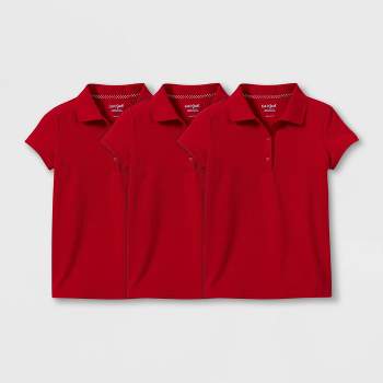 Girls' 3pk Short Sleeve Pique Uniform Polo Shirt - Cat & Jack™