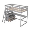 NicBex Twin Size Bunk Bed with Desk Loft Bed Bed Frame with Storage Racks, 2 Drawers, Ladder, Guardrails, No Box Spring Required - 3 of 4