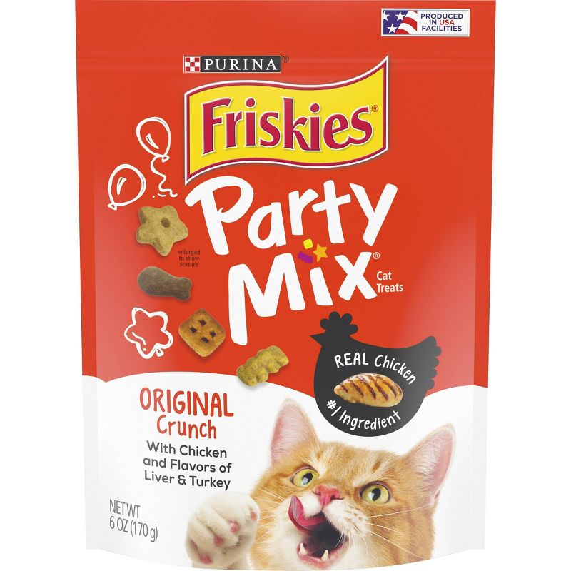 Purina Friskies Party Mix Original Crunch Chicken Cat Treats, 1 of 7