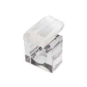 Saro Lifestyle Ethereal Selenite Napkin Ring (Set of 4), Clear - 1 of 3