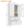 QingMoon Metal Armoire Wardrobe Closet, with 2 Drawers and Hanging Rod, Adjustable Shelves and Hanging Rod, Household Steel Wardrobe,for Bedroom Dorm - 3 of 4