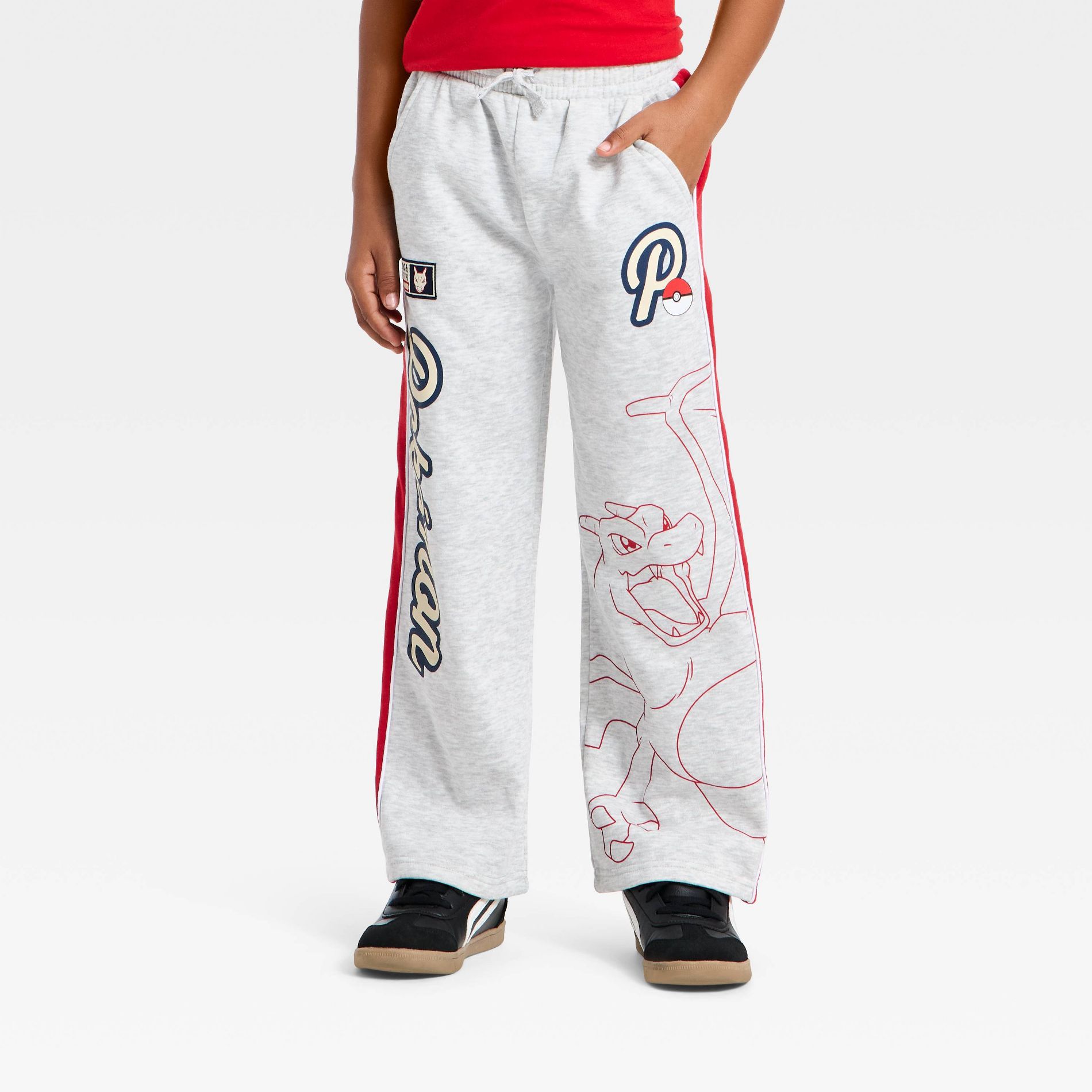 Boys' Pokemon Charizard Fire Fleece Sweatpants - Gray
