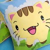 Slickblue Kitty Meow Decorative Pillow - 19.7" x 19.7" Embroidered Applique Cushion, Cartoon Design, Cotton Twill Shell - 3 of 4