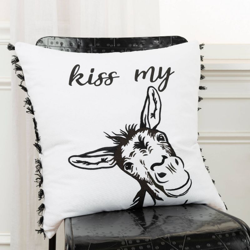 20&#34;x20&#34; Oversize &#39;Kiss my...&#39; Poly Filled Square Throw Pillow - Rizzy Home, 6 of 11
