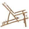 vidaXL Deck Chair Cream White Bamboo, Canvas (100% Polyester) Standard - 3 of 4