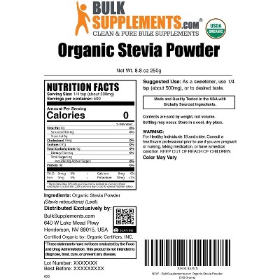 BulkSupplements Organic Stevia Leaf Powder