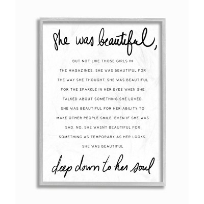 Stupell Industries She Was Beautiful Quote Inspirational Feminine Phrase