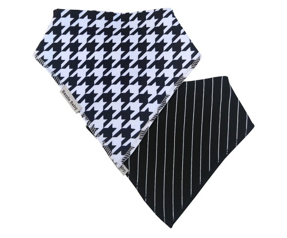 Bazzle Baby Banda Bib Set Houndstooth & Pinstripe - 2pk