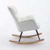 CAVINAS Comfy Rocking Chair, Modern Accent Chair Teddy Fabric Sofa Chair for Bedroom, Living Room - 3 of 4