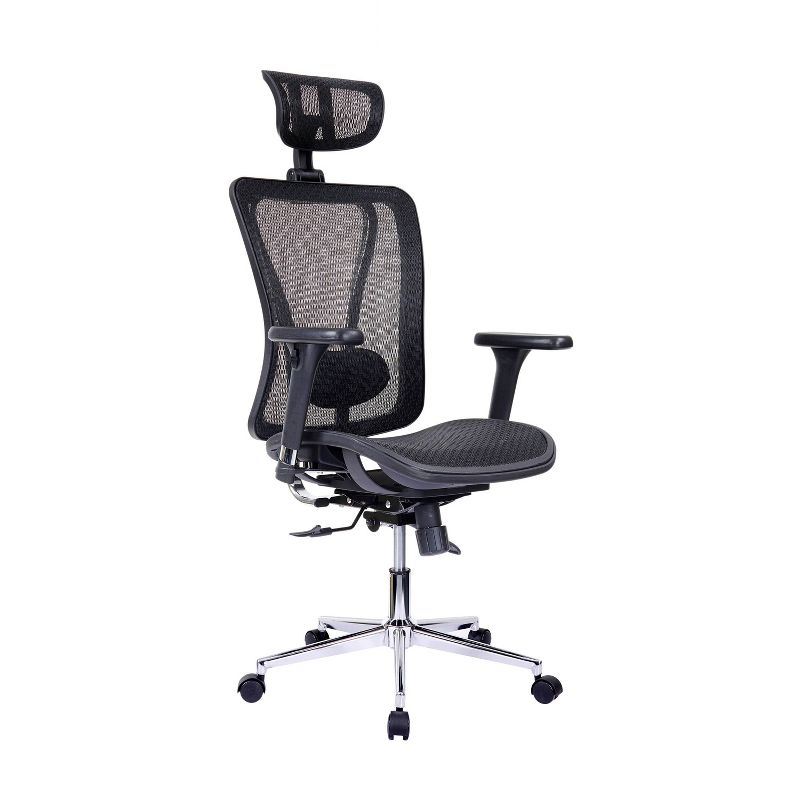 High Back Executive Mesh Office Chair Chrome/Black - Techni Mobili, 1 of 7