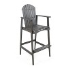 Gulches Outdoor Acacia Wood Adirondack Barstools, Set of 2, Dark Gray - 3 of 4