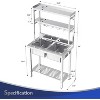 ROVSUN 67" 2-Compartment Commercial Sink with Shelves Over & Drying Rack Underneath, 304 Stainless Steel Sink Double Basin with Drain for Restaurant - 2 of 4