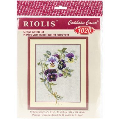 RIOLIS Counted Cross Stitch Kit 9.5"X11.75"-Bunch Of Pansies (14 Count)