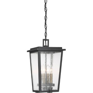 Minka Lavery Modern Outdoor Hanging Light Fixture Sand Black Damp Rated 16 1/4" Clear Seeded Glass for Post Exterior Porch Patio - 1 of 4