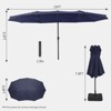 Patio Umbrella, 15FT Double-Side, Outdoor Market Umbrella, Umbrella with Crank Handle, Patio Umbrella for Backyard, Deck, Pool - 3 of 4