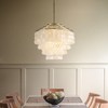ALOADECOR 6-Light 22" Glam Coastal Capiz Tierd Chandelier 4-Tier Vintage Natural Seashell Hanging Light - 4 of 4
