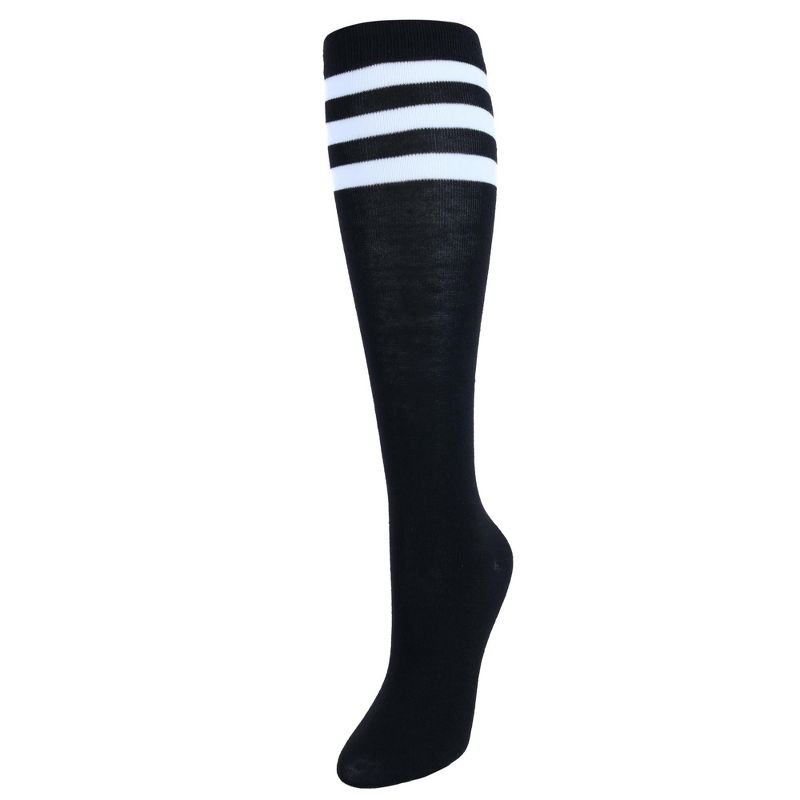 CTM Women's Julietta Fashion Knee-High Striped Socks (1 Pair), 1 of 2