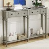 COWLOWN Entryway Table with 4 Drawers & Shelf, Vintage Console Table for Hallway, Living Room - 4 of 4