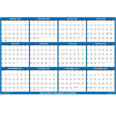 2022 Dry Erase Wall Calendar 48 X72 Navy Swiftglimpse Target - Wall Calendar Dry Erase 12 Month