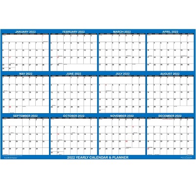 2022 Dry Erase Wall Calendar 48"x72" Navy - SwiftGlimpse