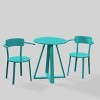 Haiti 3pc Iron Patio Bistro Set - Matte Teal - Christopher Knight Home - 2 of 4