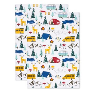 MU Kitchen Designer Cotton Dish Towel, Set of 2, Camping - 1 of 1