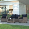 Emma and Oliver 4 Piece Patio Set with Gray Back Pillows & Seat Cushions - Outdoor Seating - 2 of 4