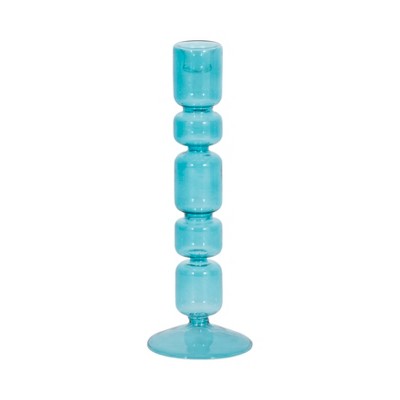 Glass Taper Candle Holder - Elegant Glass Candlestick - Decorative Home & Office Accent - Stylish Modern Design for Living Room & Bedroom