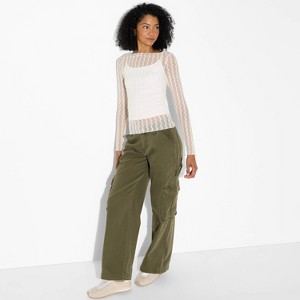 Women's Long Sleeve Boat Neck Henley Shirt - Wild Fable™ - 1 of 4