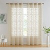 HLC.ME Joyce Floral Decorative Semi Sheer Light Filtering Grommet Window Treatment Curtain Drapery Panels - Set of 2 - 3 of 4