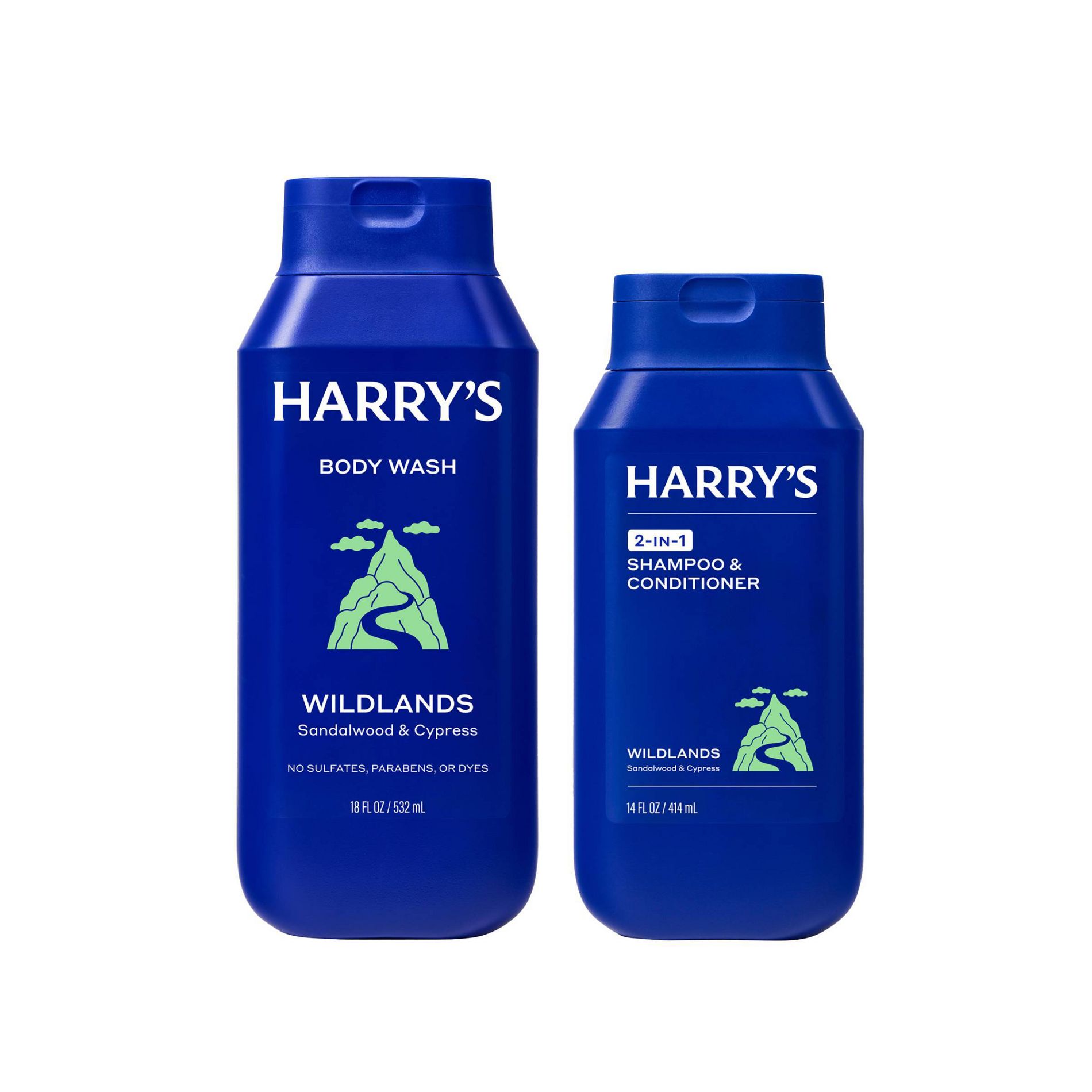 Harry's Men's Wildlands 14 fl oz 2-in-1 Shampoo and Conditioner + 18 fl oz Body Wash