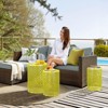 Karl Home Outdoor Yellow Round Metal Stackable Side Table（Set of 3） - 4 of 4