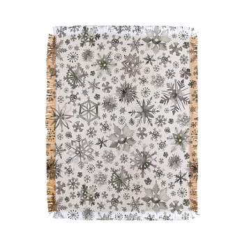 Ninola Design Winter Stars Snowflakes Gray 56"x46" Woven Throw Blanket - Deny Designs