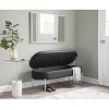 TiramisuBest Gray Acacia Wood Dining Bench, 60" Industrial Entryway Bench with Metal Legs, Rustic Farmhouse Table Seating, Water Resistant - 3 of 4
