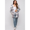 Pinkblush Grey Plaid Maternity Hooded Cardigan - 4 of 4