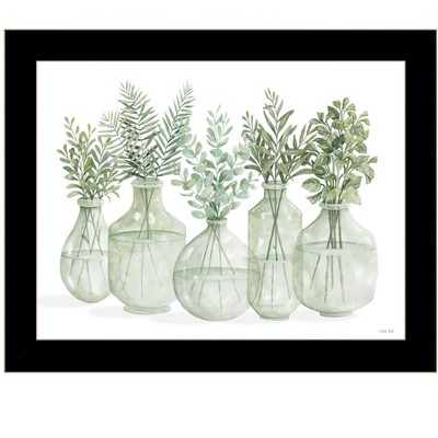 HomeRoots Simply Sage Black Framed Print Wall Art
