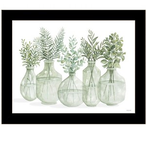 HomeRoots Simply Sage Black Framed Print Wall Art - 1 of 4
