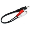 Monoprice Audio/Stereo Cable - 0.5 Feet - Black | 3.5mm Stereo Plug/2 RCA Jack, Mp3 Player/Phone Headphone Output to Home Audio System - 4 of 4